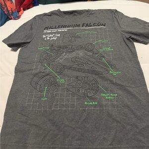 Gray Star Wars Millennium Falcon Graphic T-Shirt